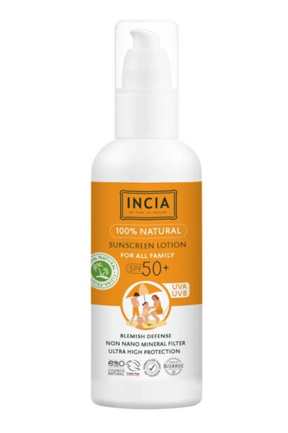 INCIA Tüm Aile İçin %100 Doğal Güneş Losyonu 50 SPF 100 ml - 1