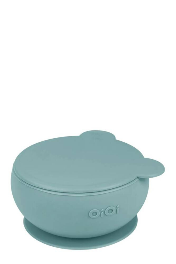 OiOi Kapaklı Silikon Kase Vakum Tabanlı | Aqua Green - 1